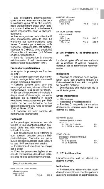 REPERTOIRE COMMENTE DES MEDICAMENTS 2011 - CBIP