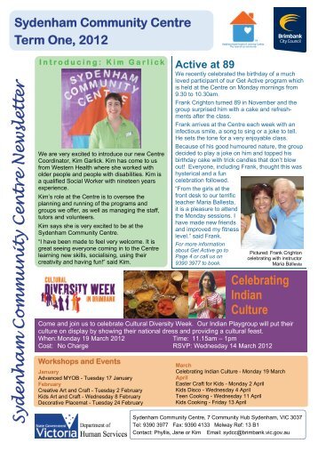 Sydenham Community Centre Newsletter - CMAG