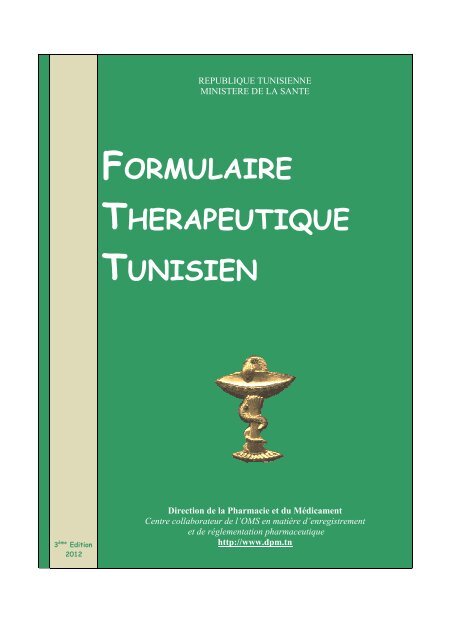 Parution de la troisième édition du Formulaire Thérapeutique ... - DPM