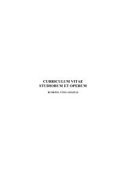 CURRICULUM VITAE STUDIORUM ET OPERUM - Diocesi Ugento