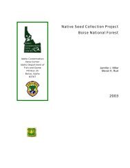 Native seed collection project Boise National Forest - Idaho Fish and ...