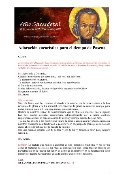 Adoración eucarística para el tiempo de Pascua - Iglesia en Asturias