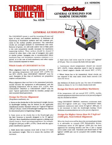 Chockfast General Guidelines Tech Bulletin # 692B