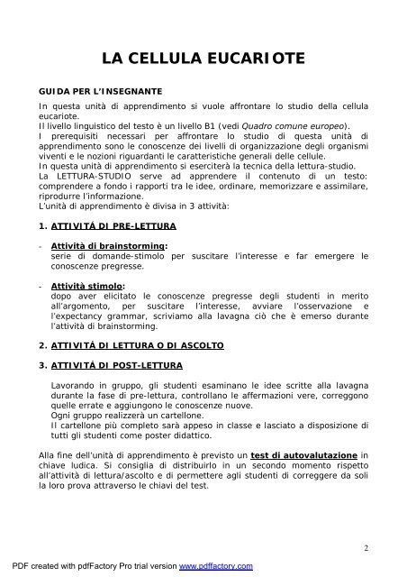 La Cellula Eucariote.pdf - Italiano per lo studio