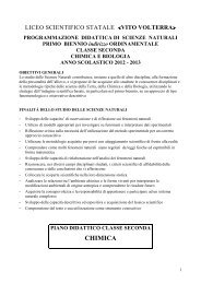 Linee programmatiche scienze classe 2^ ordinamento - Liceo ...