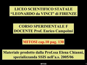 Diapositiva 1 - Liceo Scientifico Statale Leonardo da Vinci - Firenze