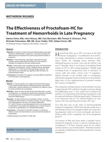 The Effectiveness Of Proctofoam-HC For Treatment Of - JOGC