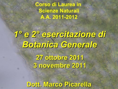 esercitazione n.1 e n.2