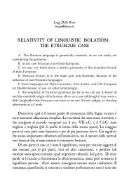 relativity of linguistic isolation: the etruscan case - Nostratica
