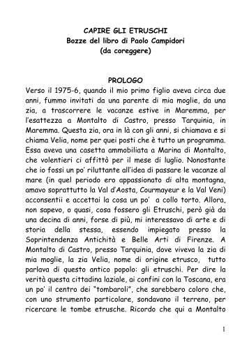 1 CAPIRE GLI ETRUSCHI Bozze del libro di Paolo ... - Pagina nueva 1