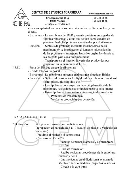 morfología de la célula eucariota i.- teoria celular - Selectividad