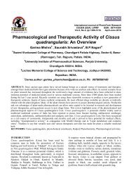 Pharmacological and Therapeutic Activity of Cissus quadrangularis ...