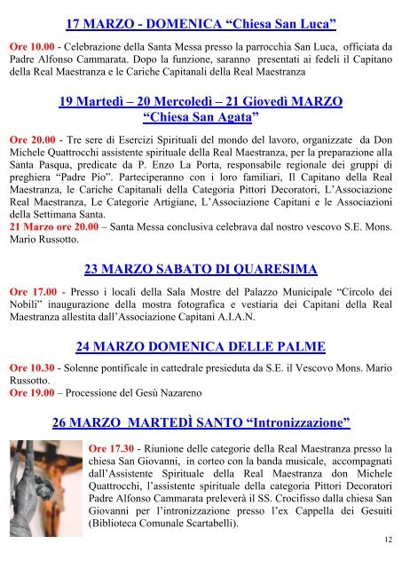 Associazione Real Maestranza - Settimana Santa a Caltanissetta