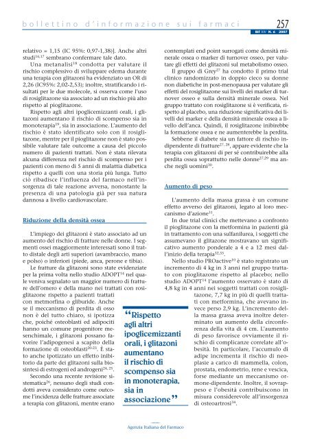 Bollettino d'Informazione sui Farmaci n. 6/2007 - Sefap