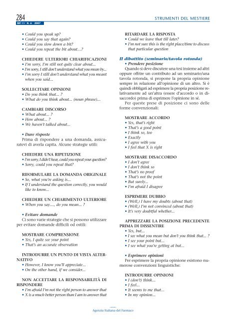 Bollettino d'Informazione sui Farmaci n. 6/2007 - Sefap