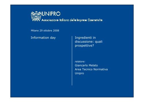 Ingredienti in discussione quali prospettive - Unipro