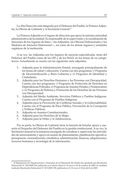 Decimosexto informe AnuAl DefensoríA Pueblo