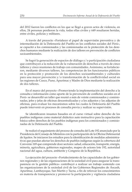 Decimosexto informe AnuAl DefensoríA Pueblo