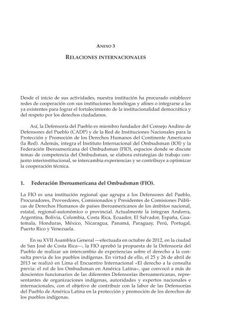 Decimosexto informe AnuAl DefensoríA Pueblo