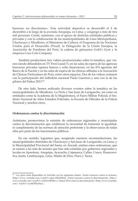 Decimosexto informe AnuAl DefensoríA Pueblo