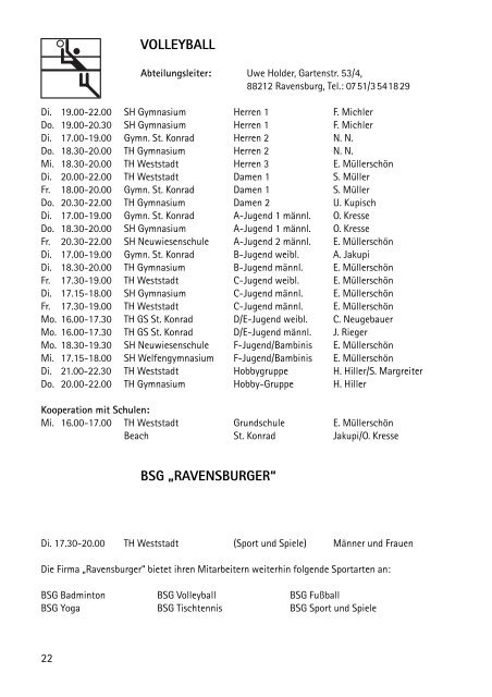 TSB 2006 ausgeschoss.qxd - TSB Ravensburg Volleyball