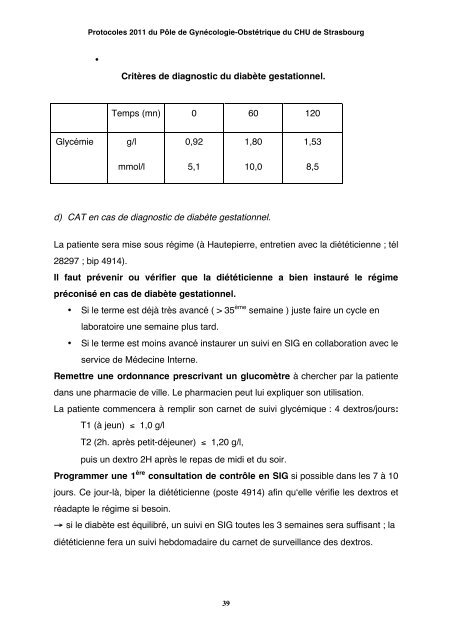 Protocoles obstétricaux de la maternité de Hautepierre