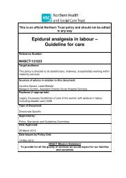 Epidural analgesia in labour – Guideline for care - Northern Health ...