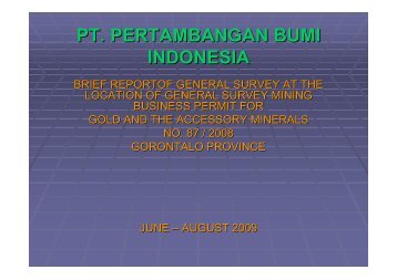 PT. PERTAMBANGAN BUMI INDONESIA - PBI Mining