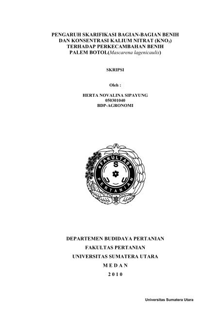 Pengaruh Skarifikasi Bagian Bagian Benih Dan