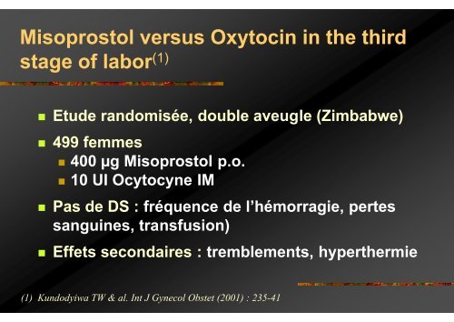 utilisation du misoprostol (cytotec) pour l - SAGO