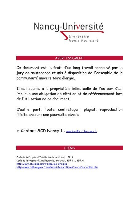 Contact SCD Nancy 1 - Service Commun de Documentation UHP ...