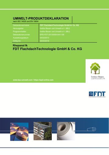 FDT FlachdachTechnologie GmbH & Co. KG - Single-Ply Systems