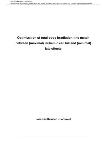 Optimization of total body irradiation - UMC Utrecht