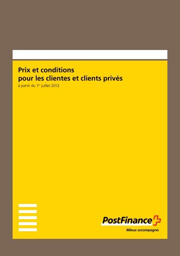 Prix et conditions pour les clientes et clients priv