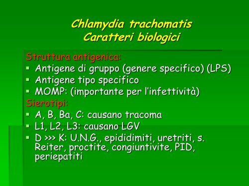 Infezioni da Chlamydia Trachomatis (2007) - Centro ASTER