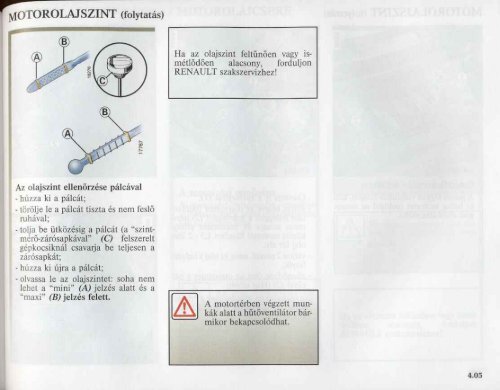 I 4. fejezet: Karbantartás - Renault Megane Klub