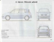 6. fejezet: Müszaki adatok - Renault Megane Klub