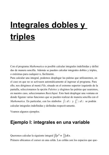 Integrales triples dobles y