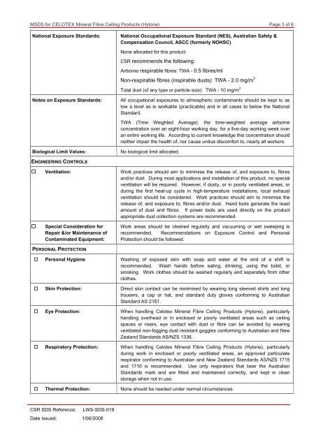 Msds For Celotex