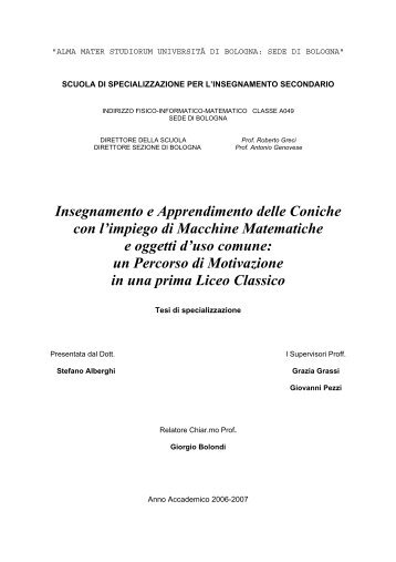 Insegnamento e Apprendimento delle Coniche A049.pdf - Didattica.it