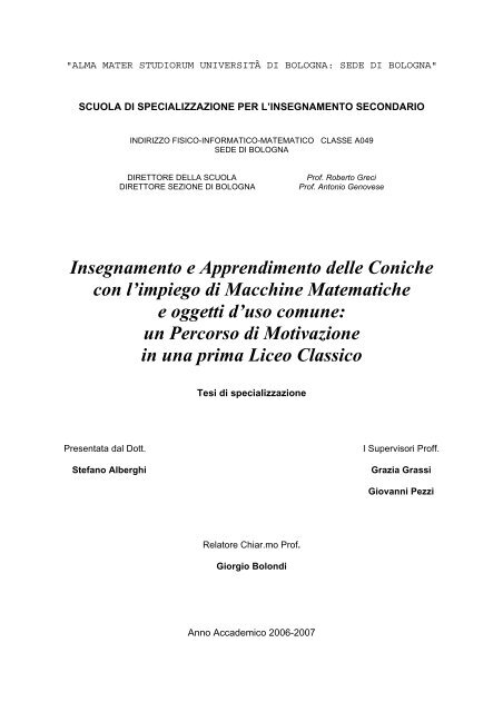 Insegnamento e Apprendimento delle Coniche A049.pdf - Didattica.it