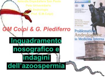 Inquadramento nosografico e indagini dell'azoospermia