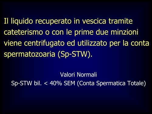 Inquadramento nosografico e indagini dell'azoospermia