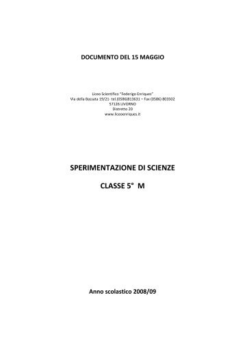 documento del 15 maggio - Liceo Scientifico Federigo Enriques ...