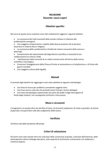 documento del 15 maggio - Liceo Scientifico Federigo Enriques ...