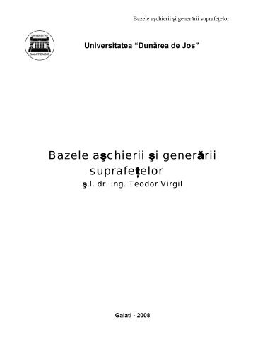 Bazele aşchierii şi generării suprafeţelor