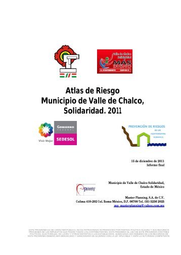 Atlas de Riesgo Municipio de Valle de Chalco, Solidaridad ... - Inapam