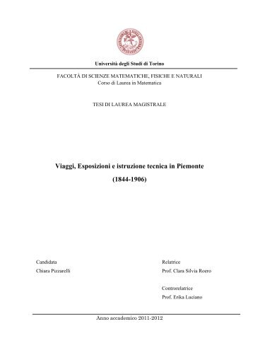 Viaggi, esposizioni e istruzione tecnica in Piemonte