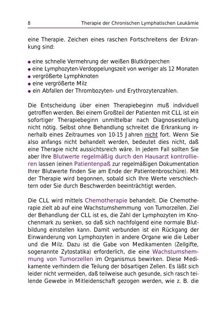 Chronische Lymphatische Leukämie - Universität Bonn