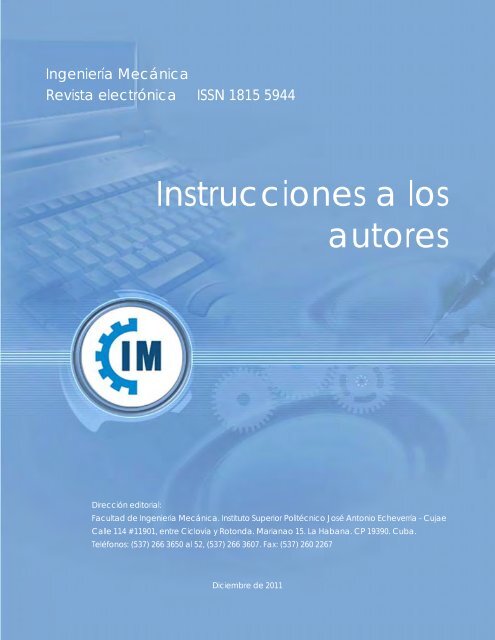 Instrucciones a los autores - Revistas Científicas Cujae